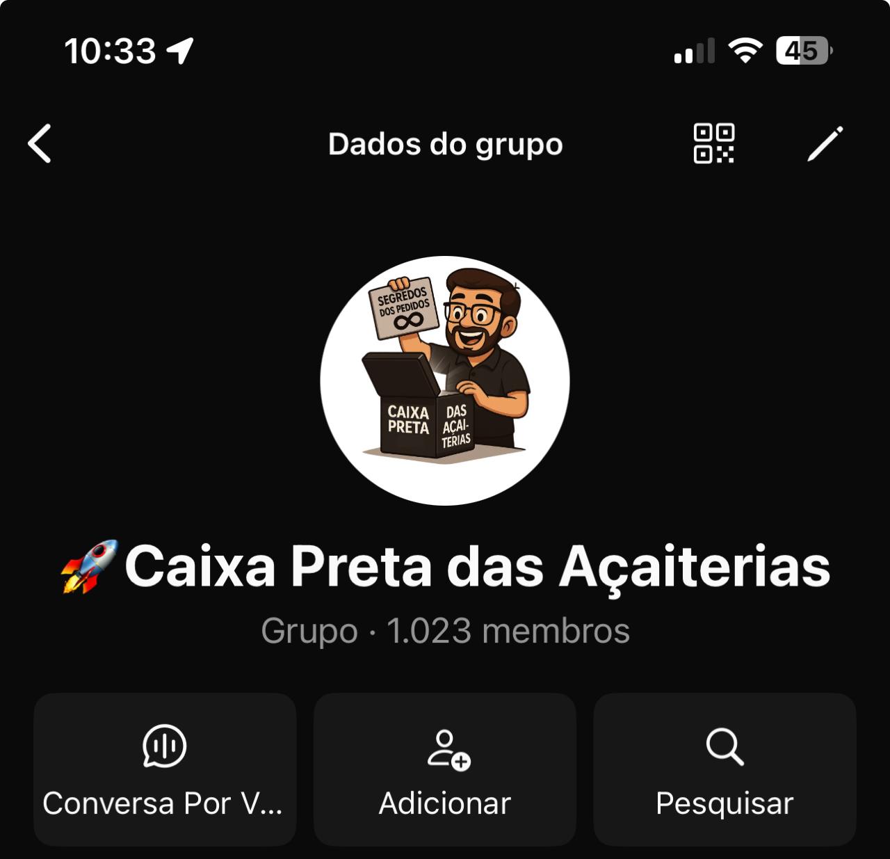 Comunidade WhatsApp com mais de 1000 membros