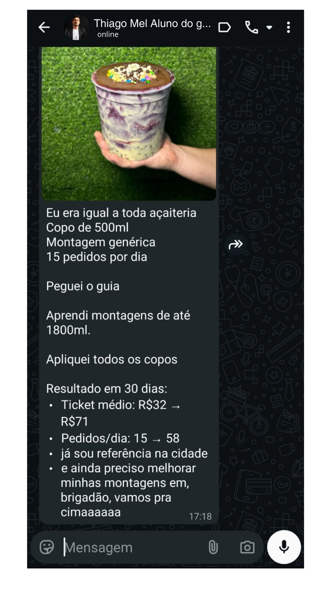 Montagem aplicada em outra açaiteria